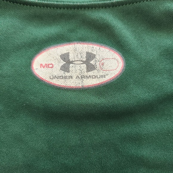 Vintage Under Armour UA Mens Medium Green‎ Stretchy Athletic Short Sleeve Shirt - Picture 7 of 11